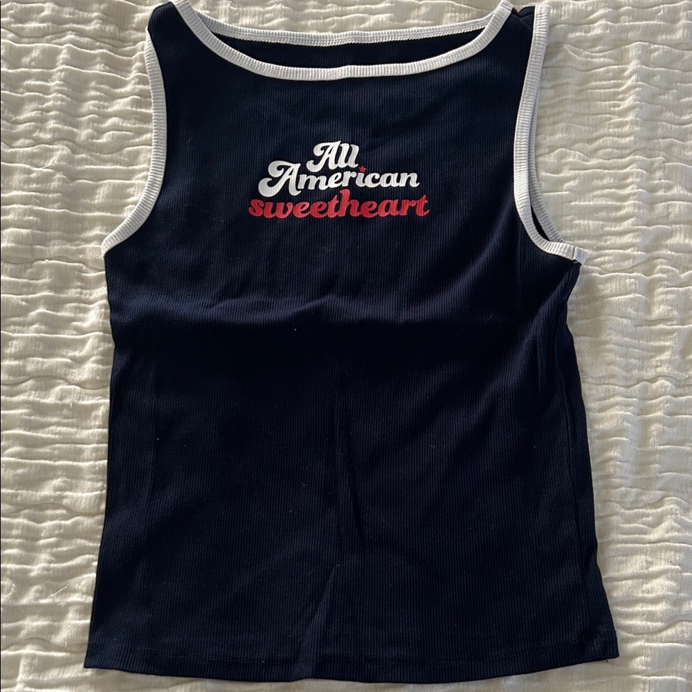 Wild Fable Dark Blue Top with Light Trim